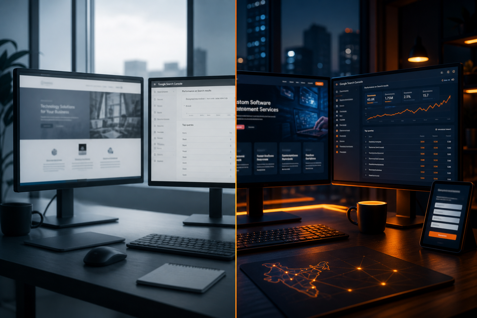 Service website connected to portals and search
