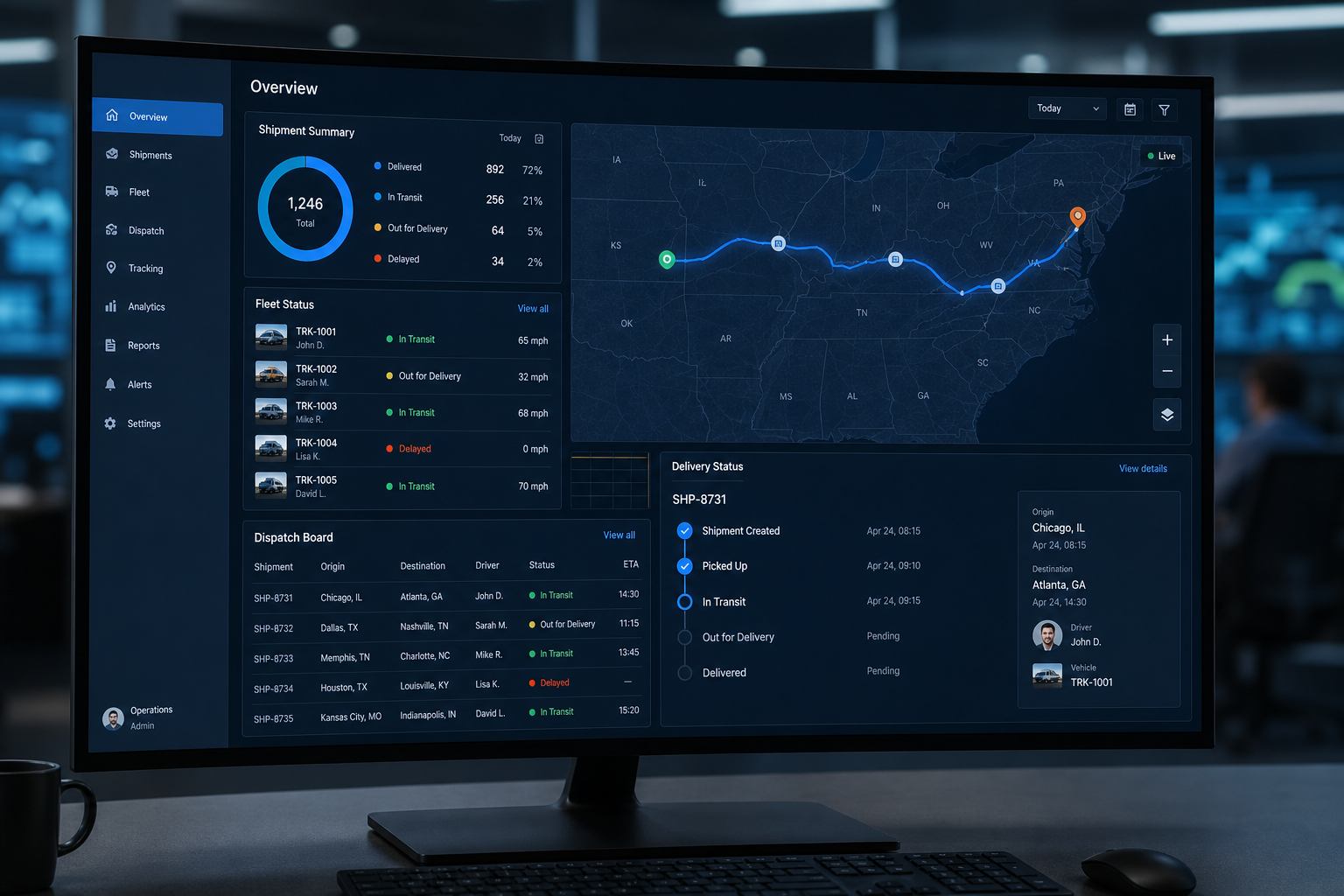 Logistics technology software visual
