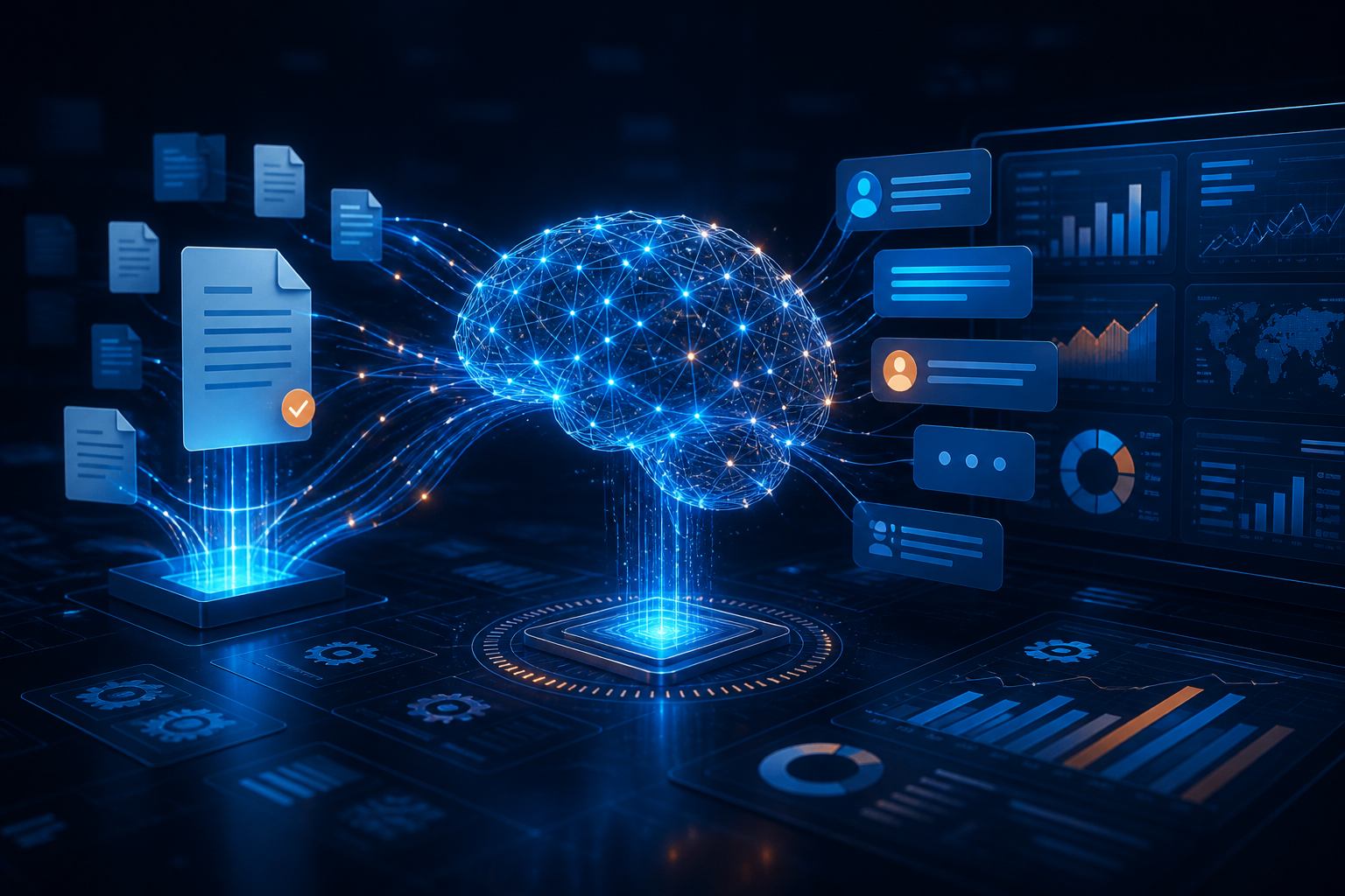 AI automation workspace for document intake and assisted workflows
