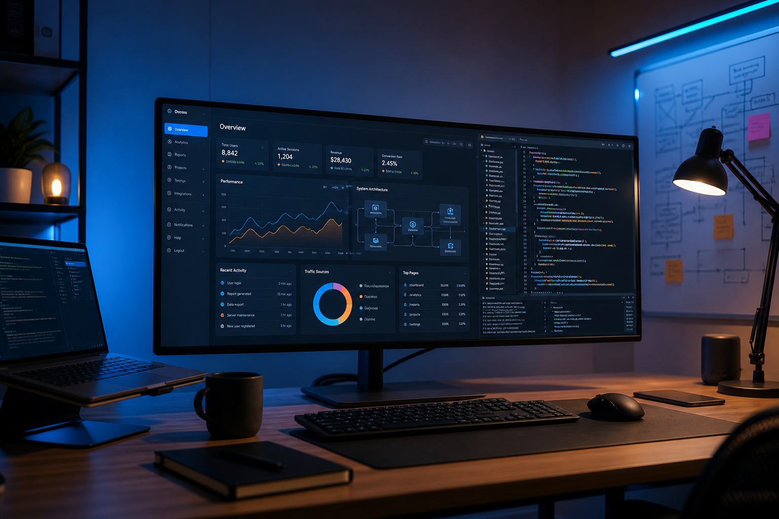 Software engineering workspace at Rego Techno Solutions